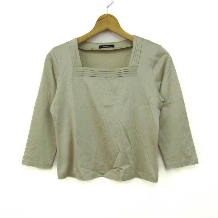 アクアスキュータム カットソー シャツ トップス 七分袖 スクエア  