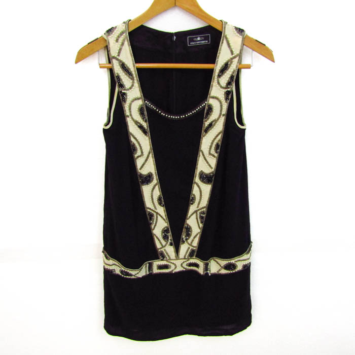 ワンピース グレースクラス ノースリーブ ドットジャガード