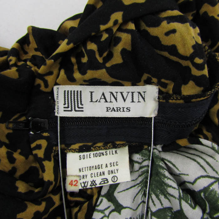 LANVIN COLLECTION シルク100% ロングワンピース 38 LANVIN COLLECTION シルク100% ロングワンピース 38