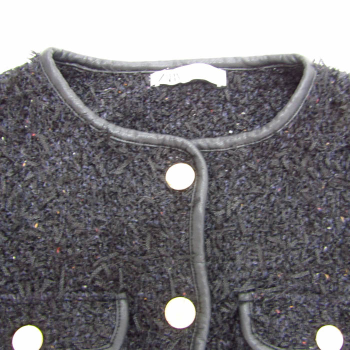 ZARA ジャケット　サイズＬ　ブラック ZARA - 新品ZARAオーバーサイズショートZIPジャケットLの通販