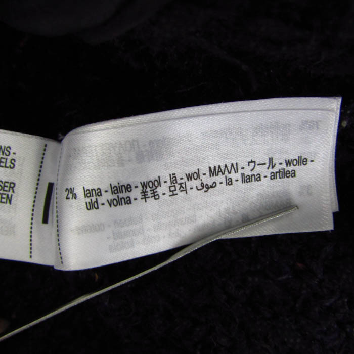 ザラ ノーカラージャケット ウール混 アウター 黒 レディース