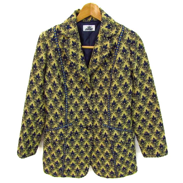 キョウコヒガ テーラードジャケット アウター ダマスク柄 総柄