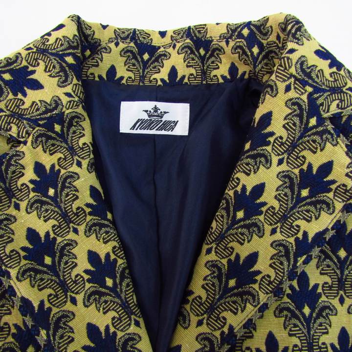 値下げ「希少」beams+ バティックジャケット　KOMATSU 総柄　古着 キョウコヒガ テーラードジャケット アウター ダマスク柄 総柄