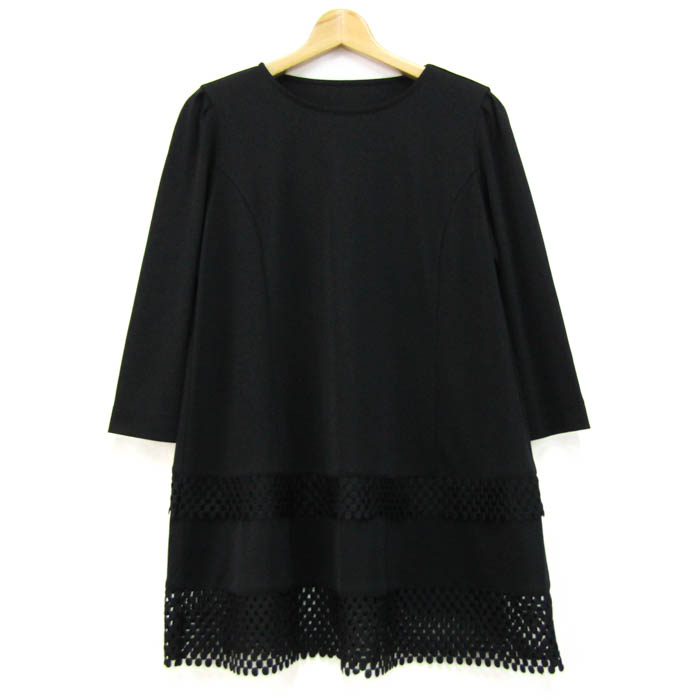 フォクシー ワンピース 半袖 リネン100% ブランド トップス 日本製 黒  