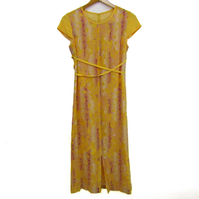 ピエスモンテ ワンピース 半袖 トップス レディース 38サイズ イエロー  