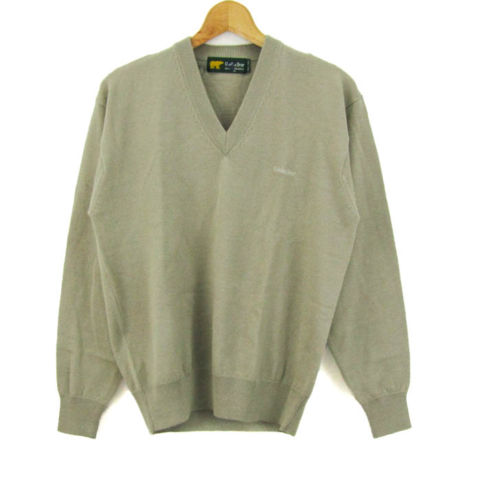 メンズ ウール ニット セーター ベージュ Mサイズ アイルランド USA古着 開封のみメンズ セーター ニット Mサイズ ゆったり 秋冬 防寒