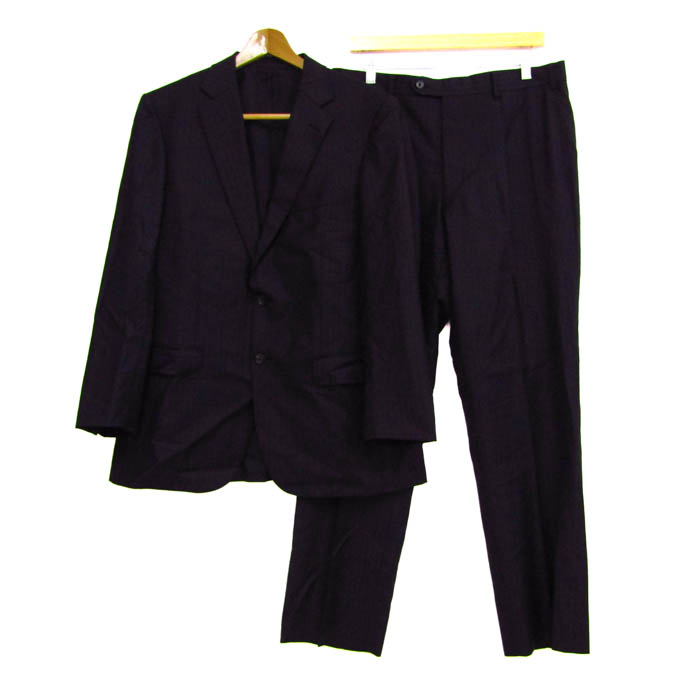 バーバリー ロンドン スーツ セットアップ ブラック ストライプ S~M相当 バーバリーロンドン スーツ セットアップ 伊製生地 ブラック