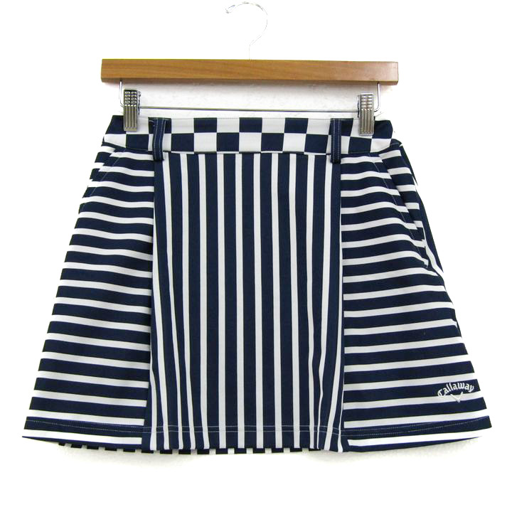 キャロウェイ ゴルフ Callaway ストライプ スカート ホワイト LL ⭐️ Callaway ⭐︎ レディース M ストレッチ ストライプ スカート 超