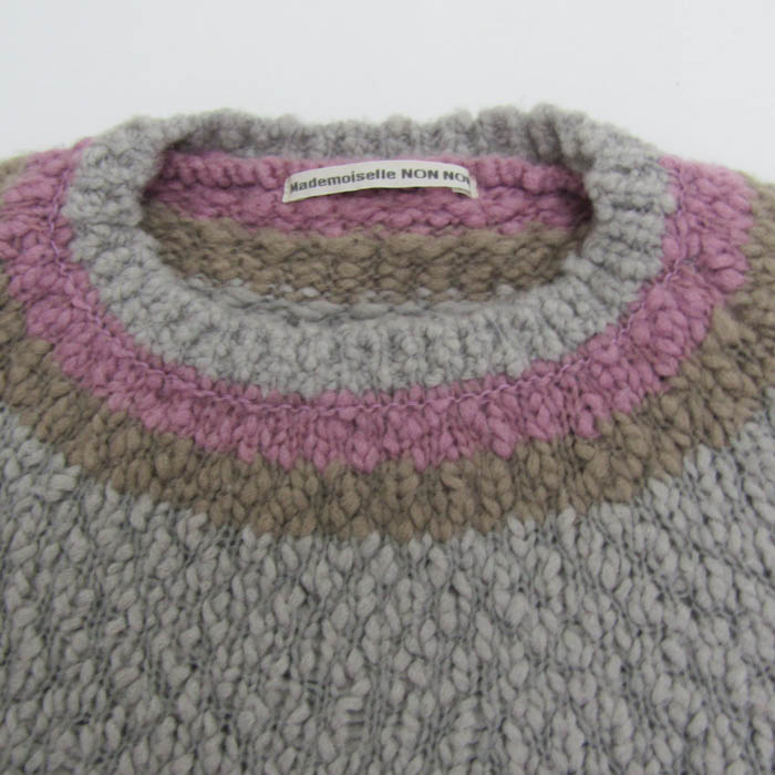 マドモアゼルノンノン パッチワーク ウール ニット セーター 美品