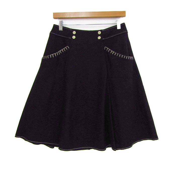 ズッカ タイトスカート ジオメトリック 総柄 ひざ上丈 ウール100