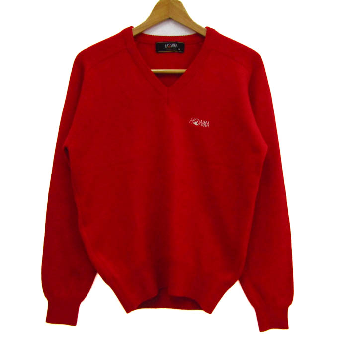 本間ゴルフセーター 本間ゴルフ セーター トップス 長袖 Vネック ゴルフウエア カシミヤ100