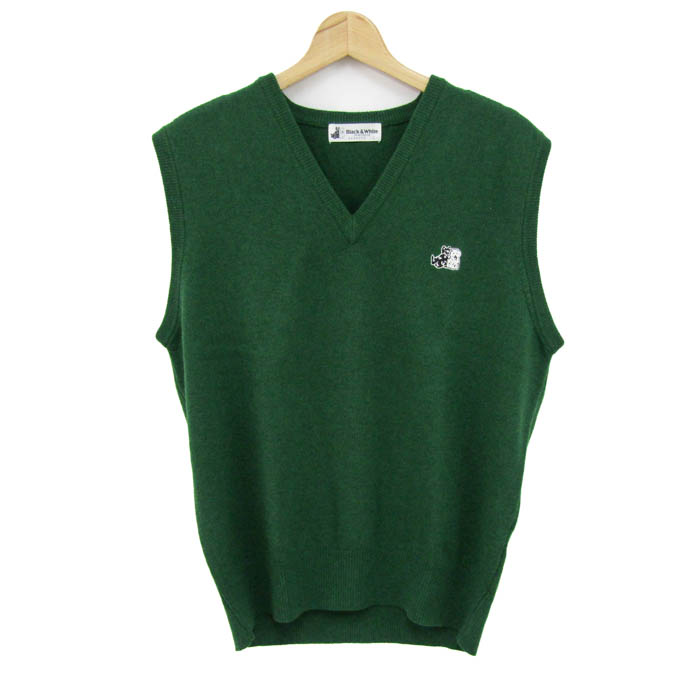 ブラックアンドホワイト ニットベスト ジャケット アウター Vネック