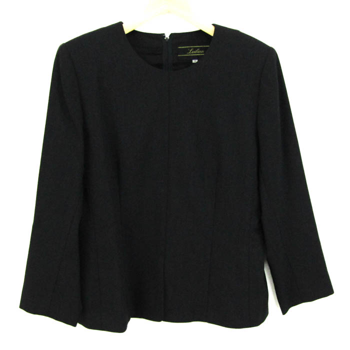 レリアン 13+サイズ 総レース カッソトー 長袖 ネイビー Leilian