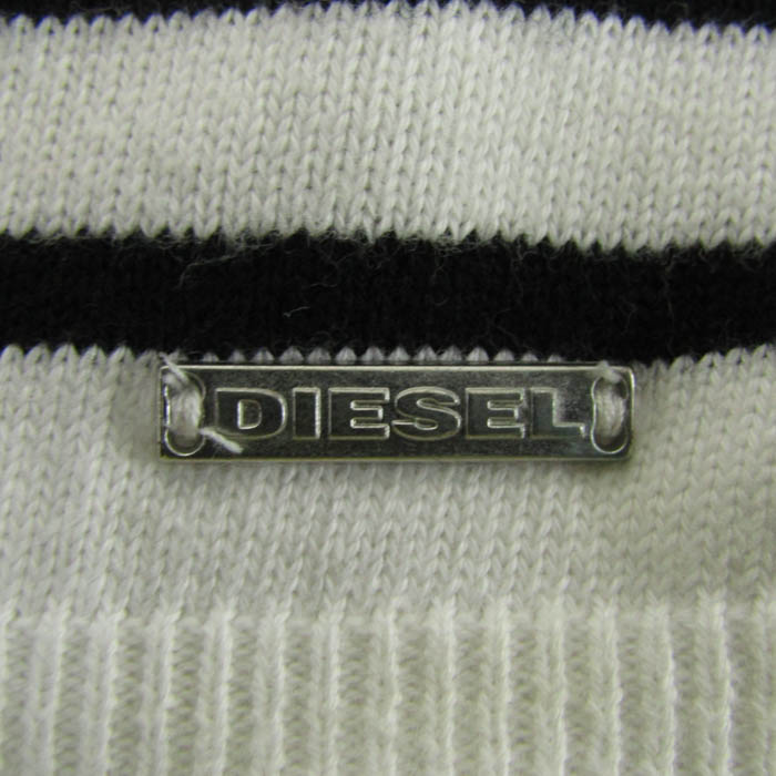 ディーゼル ニット トップス 七分袖 ボーダー柄 コットン レディース M