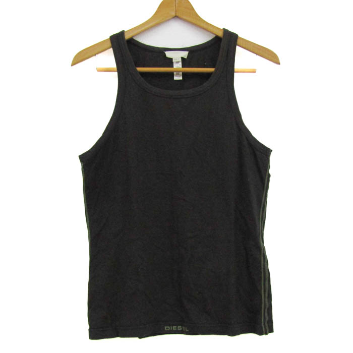 DIESEL ブラック タンクトップ S 新品未使用 ディーゼル タンクトップ ノースリーブ シャツ ストレッチ ブランド
