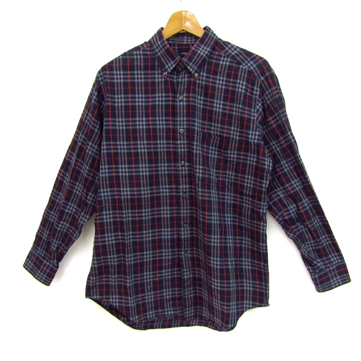 バーバリー ノバチェックシャツ ネイビー メンズ サイズM チェック