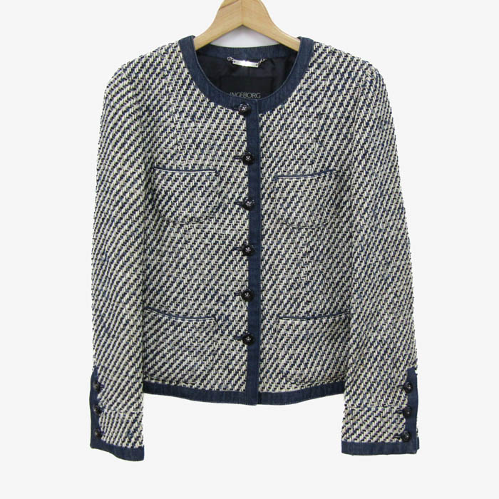 INGEBORG ホワイトツィートジャケット 低 価格ファッション - INGEBORG