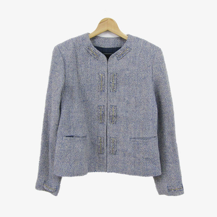 マドモアゼルノンノン　ジャケット マドモアゼルノンノン ノーカラージャケット アウター リネン シルク