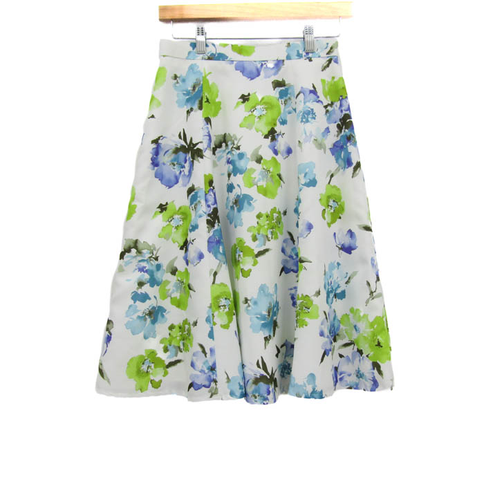 ジャスグリッティー 花柄 シースルー フレア スカート 2*32120