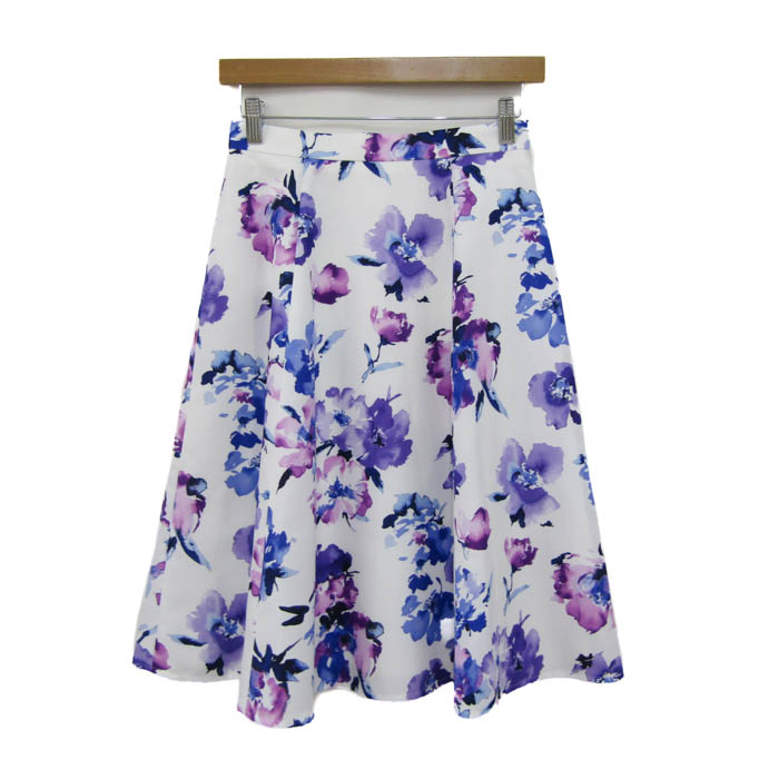 ジャスグリッティー 花柄 シースルー フレア スカート 2*32120