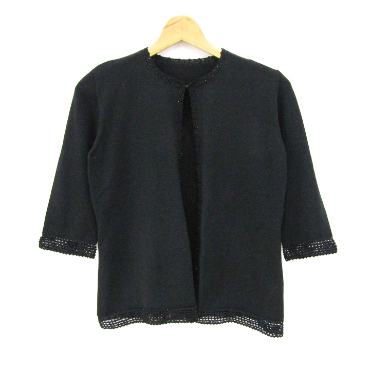 レリアン　カーディガン9号 カシミヤ100% ブラック レリアン カーディガン9号 カシミヤ100% ブラック Leilian｜レリアン