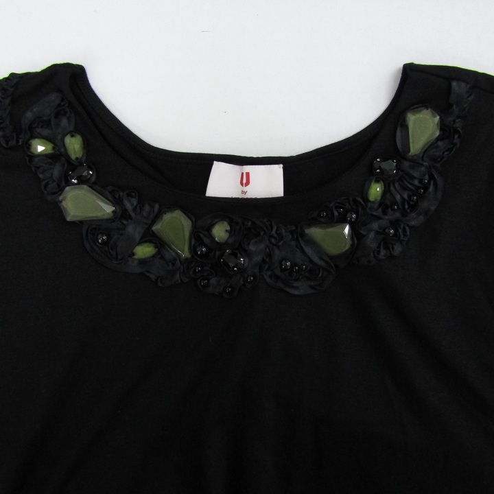 ユーバイウンガロ 半袖Tシャツ トップス フレンチスリーブ ビジュー