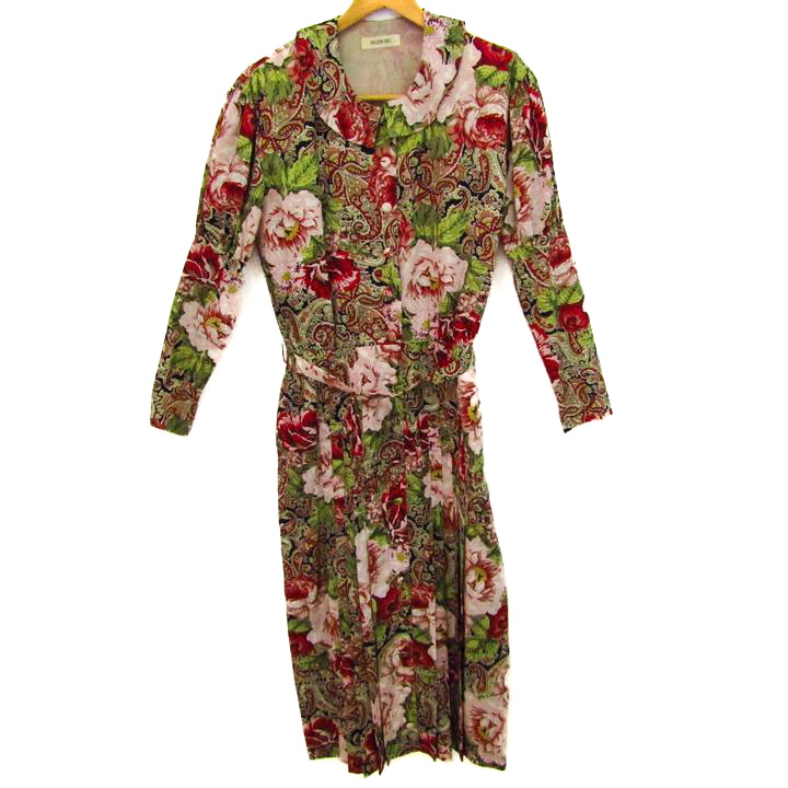 インゲボルグ シャツワンピース 長袖 花柄 トップス レディース