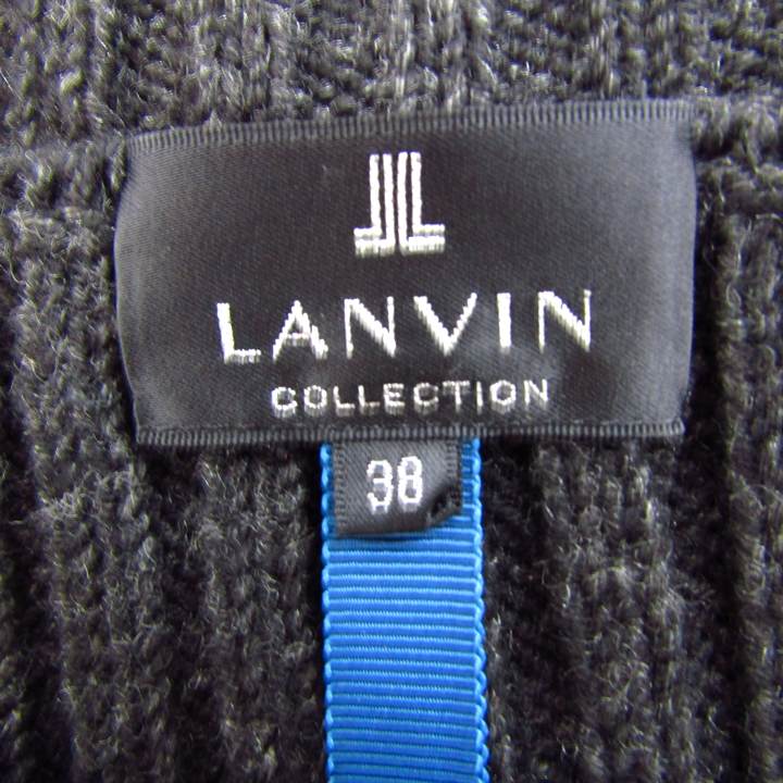 ランバン ニット 長袖 クルーネック ウール混 トップス レディース 38