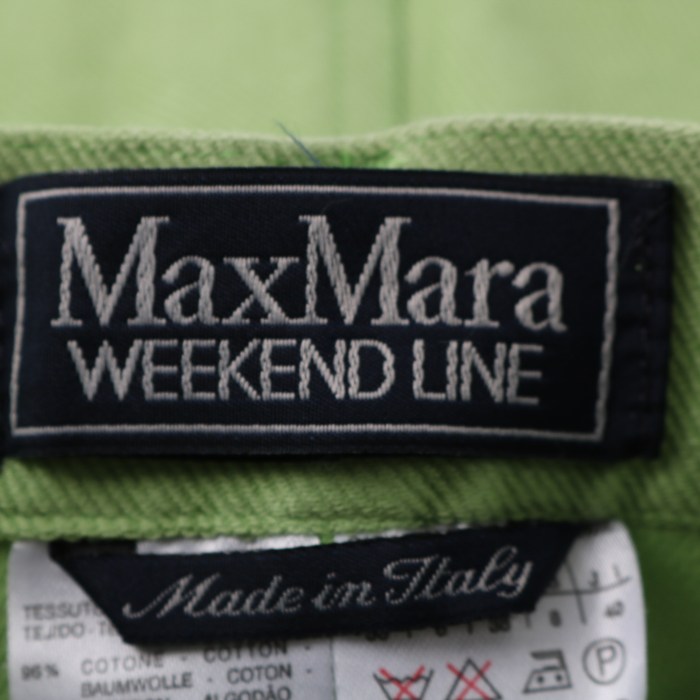 マックスマーラ ウィークエンド ロングパンツ テーパード ストレッチ 無地 ボトムス レディース 40サイズ グリーン MAX MARA 【中古】