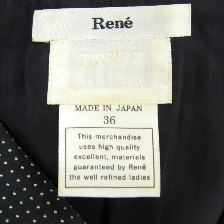 ルネ コートワンピース ドット柄 ロングコート アウター 日本製  