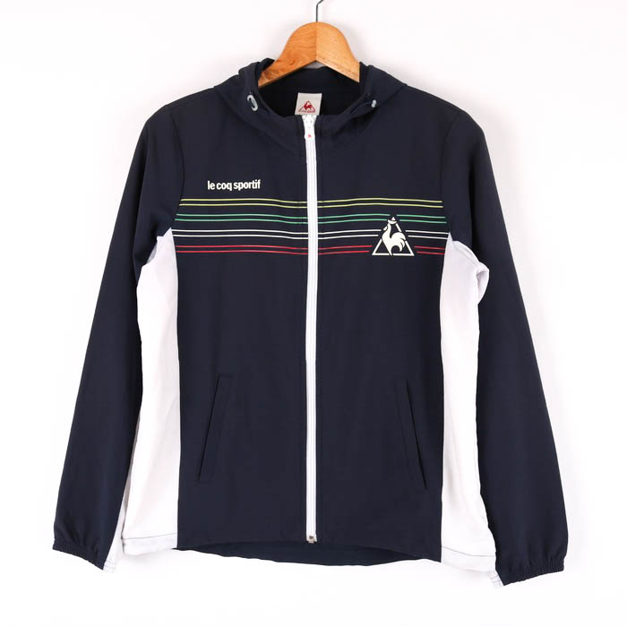 ルコックスポルティフ デサント ジャージ ジップパーカー ストレッチ スポーツウエア レディース Mサイズ ネイビー le coq sportif  【中古】 le coq sportif USED/古着（その他）｜le coq sportifのUSED/古着通販サイト SMASELL（スマセル）