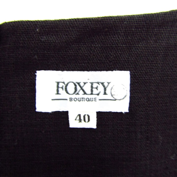 フォクシーブラックノースリーブ ワンピース L 上品✨フォクシー FOXEY ノースリーブ ワンピース 38 ピンクベージュ系