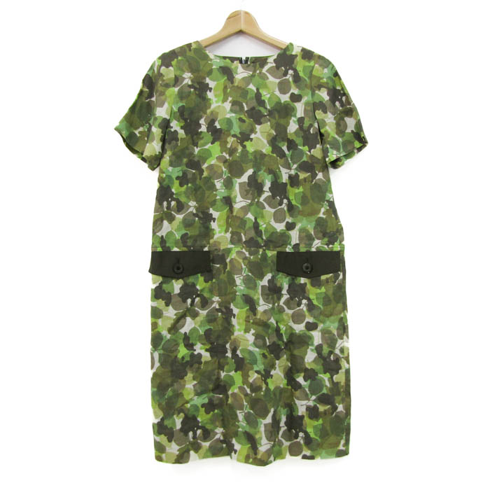 レキップヨシエイナバ ワンピース トップス 半袖 花柄 リネン100% 日本