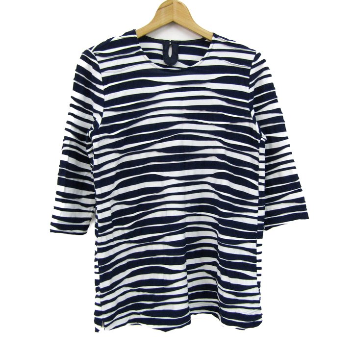 レリアン 七分袖Tシャツ ボーダー トップス レディース 9サイズ