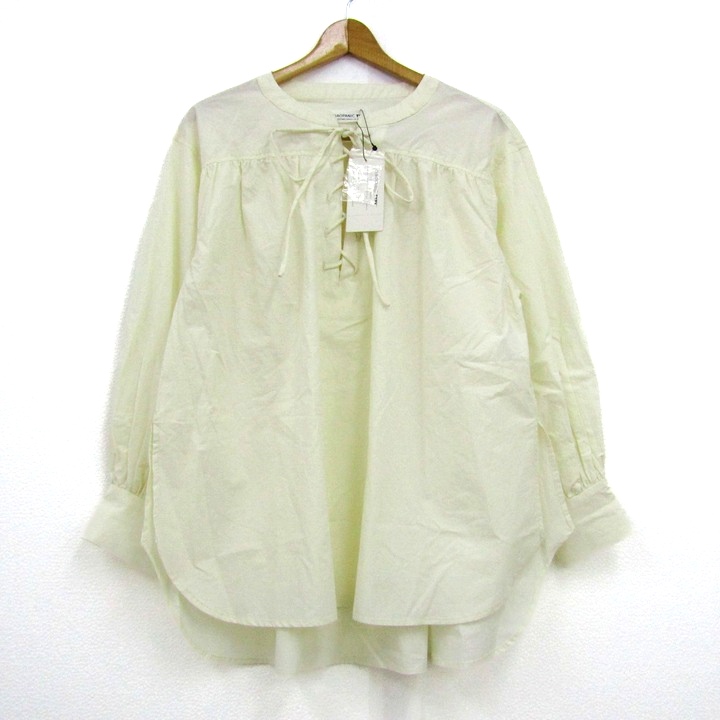アニエスベー ブラウス シャツ トップス ノースリーブ ボウタイリボン レディース 42サイズ 茶×ベージュ agnes b. アニエスベー ブラウス シャツ トップス ノースリーブ ボウタイリボン