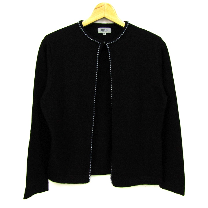 メルローズ カーディガン トップス 長袖 ニットジャケット 未使用品 レディース ﾌﾘｰサイズ 黒×白×ベージュ MELROSE MELROSE - メルローズ カーディガン トップス 長袖 ニットジャケット