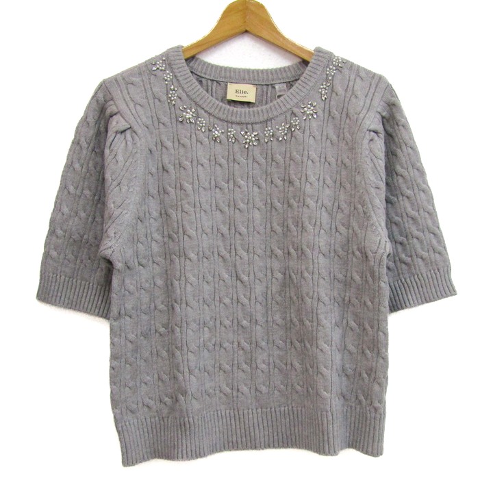 コントワーデコトニエ ニット 長袖 Vネック チュニック トップス レディース Mサイズ グレー COMPTOIR DES COTONNIERS コントワーデコトニエ ニット 長袖 Vネック チュニック トップス