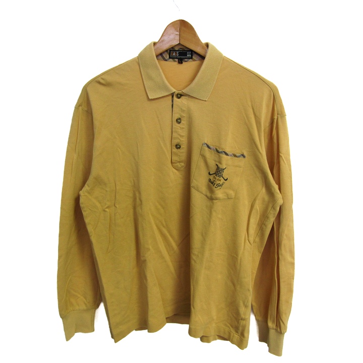 美品　❇DAKS GOLF❇ ポロシャツ イエロー　М ダックス ポロシャツ トップス 長袖 ゴルフウエア 日本製 メンズ L