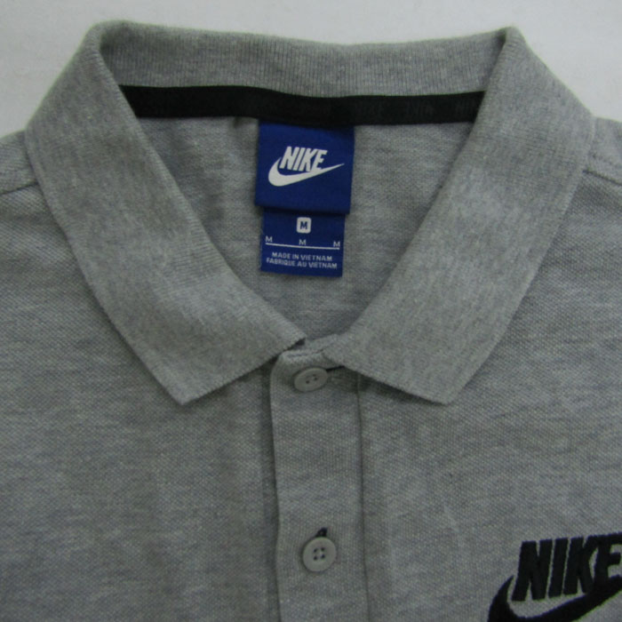 ナイキ ポロシャツ 半袖 ロゴ トップス メンズ Mサイズ グレー NIKE