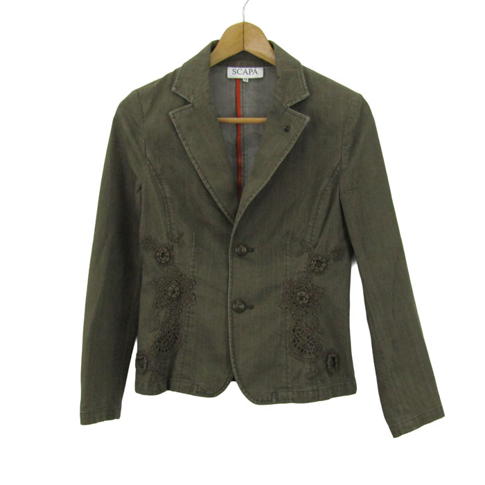 スキャパ SCAPA 美品 ニット セーター 38 長袖 Vネック 透かし編み 