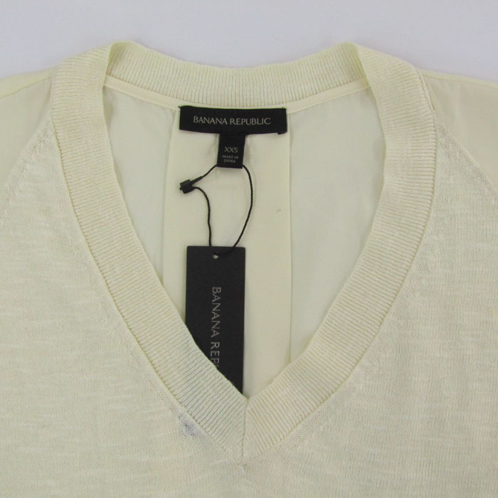 新品】Banana Republic ノースリーブ ブラウス Vネック ブルー Vネック 