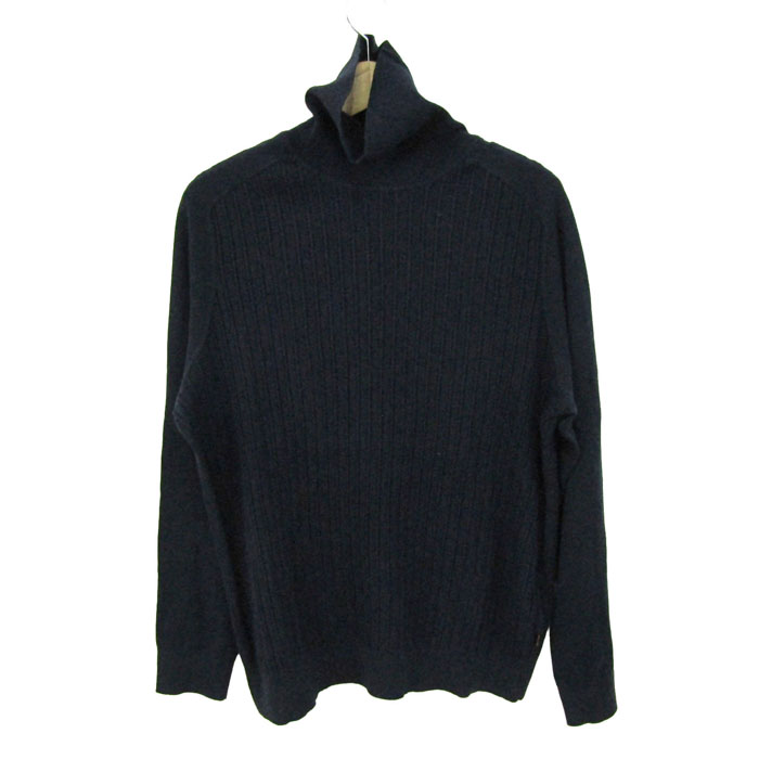 ヒューゴボス セーター トップス 長袖 タートルネック ニット コットン カシミヤ混 メンズ Lサイズ ネイビー HUGO BOSS ヒューゴボス セーター トップス 長袖 タートルネック ニット コットン