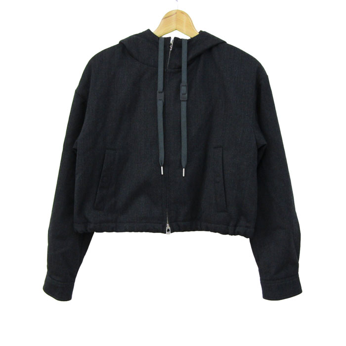 極美品 セオリー Theory クロップドダブルジャケット ショート丈 黒 S