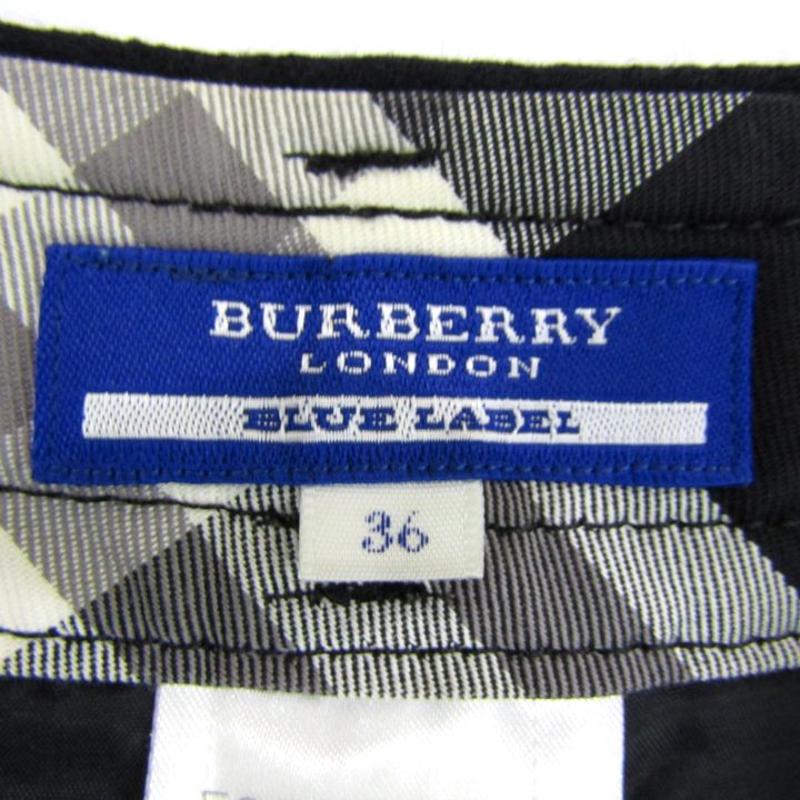 BURBERRY BLUE LABELボーダー フレアショートパンツ 38 バーバリーブルーレーベル ショートパンツ ボトムス ホースマーク