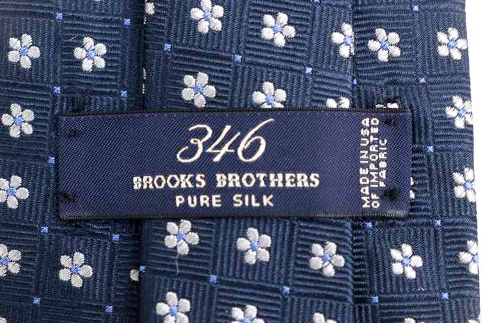 346 ブルックスブラザーズ ブランド ネクタイ 花柄 小紋柄 シルク USA製 未使用タグ付 メンズ ネイビー Brooks Brothers  【中古】