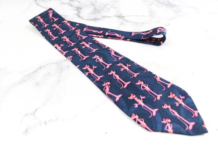 ピンクパンサー ブランド ネクタイ 総柄 キャラクター柄 シルク メンズ  