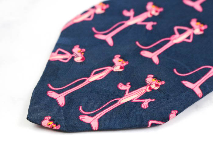 ピンクパンサー ブランド ネクタイ 総柄 キャラクター柄 シルク メンズ  