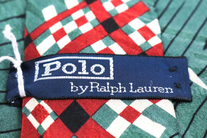 ポロ・ラルフローレン ブランド ネクタイ チェック柄 シルク USA製 未  