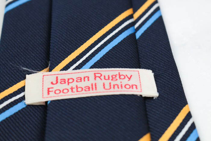ラグビーWC日本代表ネクタイ 関係者限定販売】JRFUオフィシャルネクタイ〈紺レジメンタル