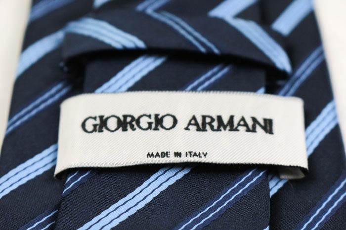 Giorgio Armani ネイビー ストライプ ネクタイ ジョルジオアルマーニ ブランド ネクタイ ストライプ柄 シルク